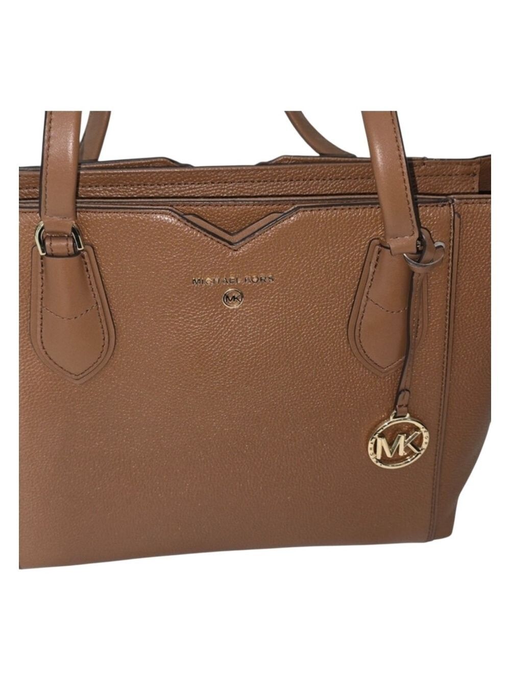 LIKE NEW AUTHENTIC MICHAEL KORS DESIGNER MEDIUM PEBBLED LEATHER TOTE BAG LUGGAGE - Picture 4 of 11
